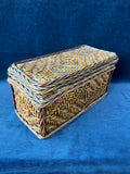 Lidded Woven Wicker Basket