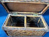 Lidded Woven Wicker Basket