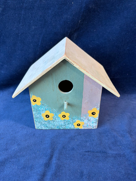 Small Wooden Floral Birdhouse