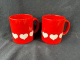 Pair Of Waechtersbach Heart Red Mugs