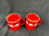 Pair Of Waechtersbach Heart Red Mugs