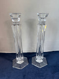 Pair Of Mikasa Cut Crystal Tall Candle Holders