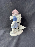 Gerold Porzellan Bavarian West Germany Porcelain Figurine Basket Girl With Goose