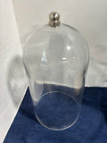 Branch Taper Holder Under A Glass  Cloche With Wooden Base