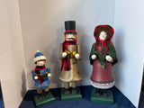 Vintage Set of 3 Wood Carolers