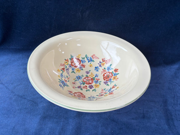 Longaberger Pottery Spring Floral Large Round Serving Bowl