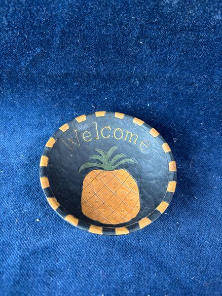 Boston Road Pineapple Small Wooden Trinket Dish