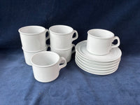 Dansk Cafe Blanc Flat Cup And Saucer Set- 12 Pieces (2 Sets available, Priced Individually)