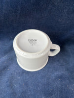 Dansk Cafe Blanc Flat Cup And Saucer Set- 12 Pieces (2 Sets available, Priced Individually)