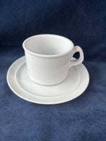 Dansk Cafe Blanc Flat Cup And Saucer Set- 12 Pieces (2 Sets available, Priced Individually)