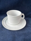 Dansk Cafe Blanc Flat Cup And Saucer Set- 12 Pieces (2 Sets available, Priced Individually)