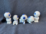 Set Of 5 Blue And White Porcelain Asian Inspired Figurines