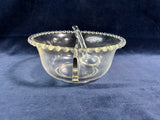 Imperial Glass Candlewick Divided Mayo Mayonnaise Bowl With 1 Spoon