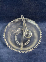 Imperial Glass Candlewick Divided Mayo Mayonnaise Bowl With 1 Spoon