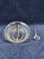 Imperial Glass Candlewick Divided Mayo Mayonnaise Bowl With 1 Spoon