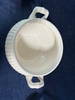 Off White Soup Tureen With Ladle And Underplate