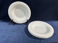 Set Of 4 Mikasa White Lines Composure Shallow Bowls (3 Sets Available, Priced Individually)