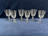 Set Of 6 Tiffin Cut Crystal Water Goblets