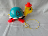 1962 Fisher Price Tippy Toe Turtle Pull Toy #773