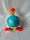 1962 Fisher Price Tippy Toe Turtle Pull Toy #773