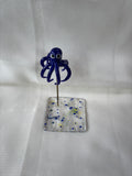 Blue Octopus Figurine On Stand