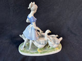 Gerold Porzellan Bavaria Western Germany Woman Girl With Geese Figurine *Read Description*