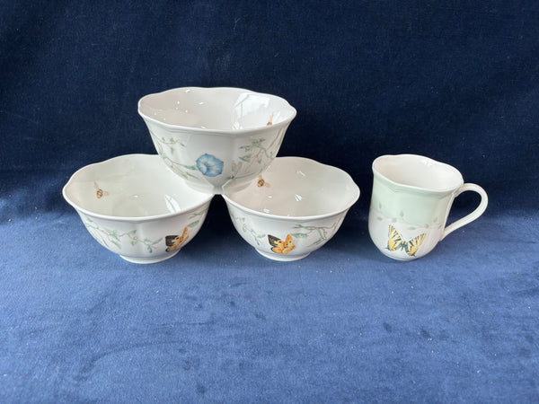 Lot Of 4 Butterfly Meadow By Lenox China