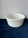 White Ribbed Round Cassarole Dish