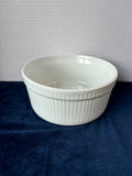 White Ribbed Round Cassarole Dish