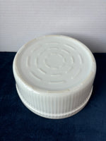 White Ribbed Round Cassarole Dish