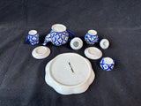 7-Piece Miniature Blue And White Porcelain Tea Set