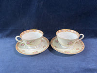 4 Piece Cherry China Teacup And Saucer Set