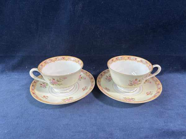 4 Piece Cherry China Teacup And Saucer Set