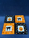 Set Of 4 Halloween Appetizer Plates