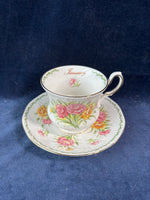 Queens Tea Cup And Saucer January Carnations
