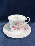 Queen's Pink and Purple Flower Tea Cup and Saucer