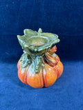 Thanksgiving Ceramic Pumpkin Themed Candleholder