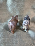 Lot Of 2 Hand Carved Stone Elephant Figurines