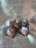 Lot Of 2 Hand Carved Stone Elephant Figurines