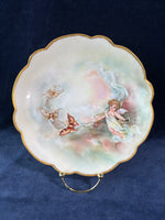 Limoges Porcelain Decorative Angel Plate With Stand