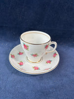 Sampson Smith Old Royal Bone China England Cup & Saucer Pink Roses