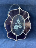 Stained Glass Sun-Catcher Etched Floral