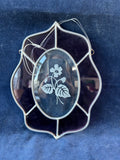 Stained Glass Sun-Catcher Etched Floral