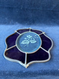 Stained Glass Sun-Catcher Etched Floral