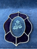Stained Glass Sun-Catcher Etched Floral