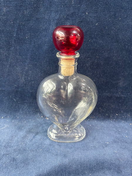 Heart Shaped Decanter With Red Stopper