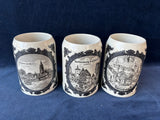 Lot Of 3 Beer Steins German Theo Ruhn
