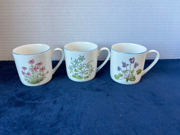 Trio Of Floral Espresso Cups