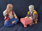 Pair Of Sato Hakata Style Japanese Dolls Hand Painted *Read Description*