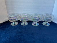 Set Of 4 Irridecent Sherbert Glasses ( 2 Sets Available)